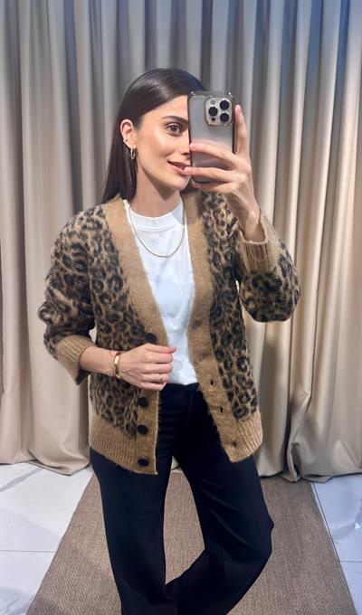 Leopar Yün Hırka 