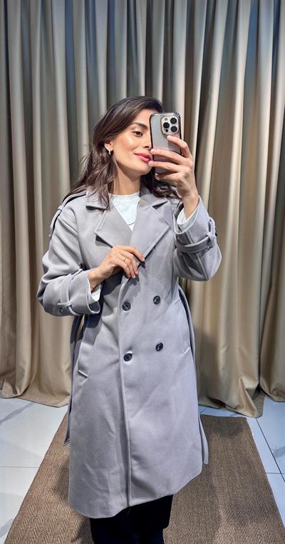 Meva Gri Kaşe Kaban