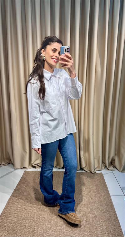 Oversize Beyaz Gömlek