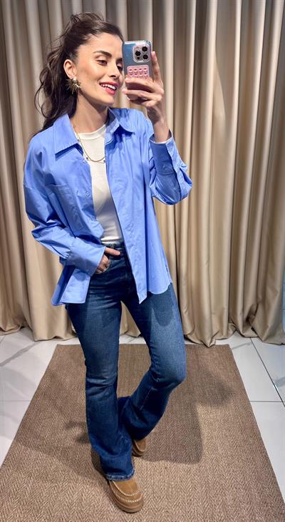 Oversize Mavi Gömlek