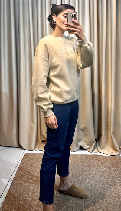  New York Simli Kahve Sweatshirt