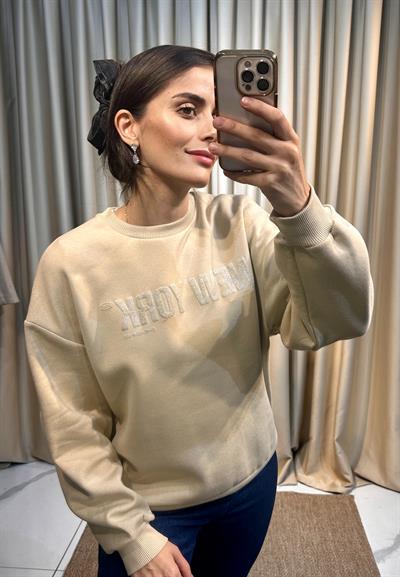  New York Simli Kahve Sweatshirt