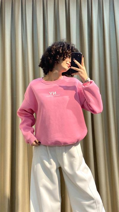 Pamuklu New York Pembe Sweatshirt