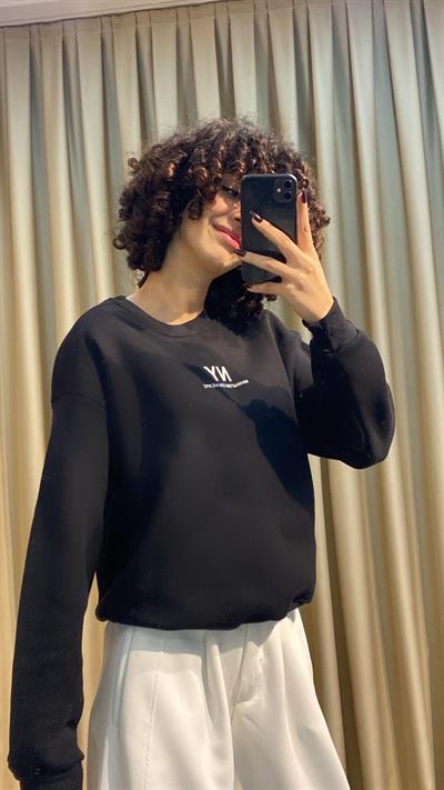 Pamuklu New York Siyah Sweatshirt
