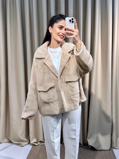 Premium Yumoş Krem Ceket 