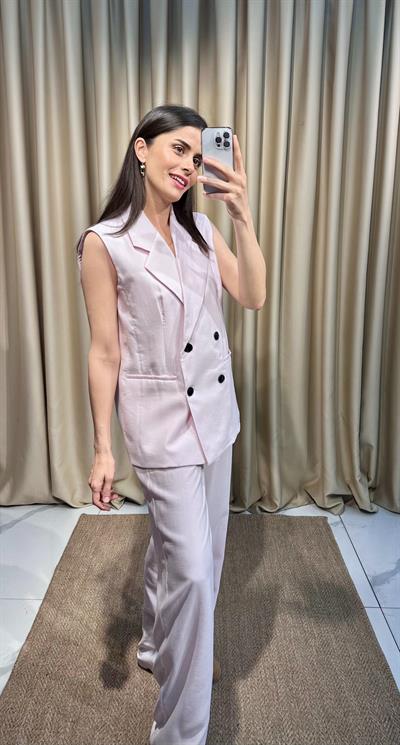 Pudra Yelek Pantolon Takım