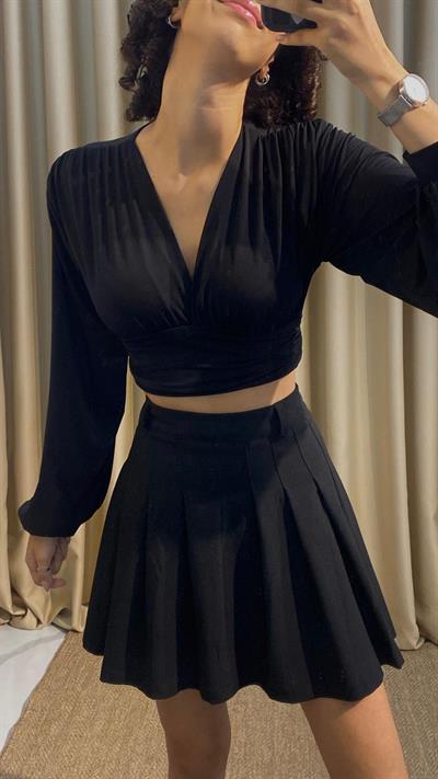 Sandy Kumaş Siyah Bluz