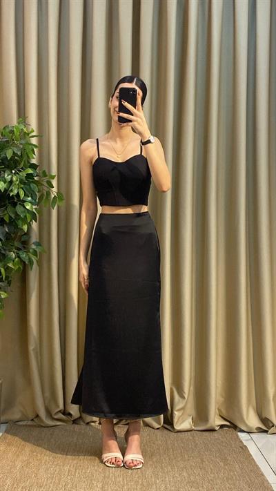 Siyah Saten Etek