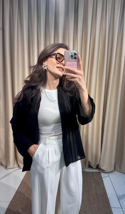 Siyah Transparan Gömlek 