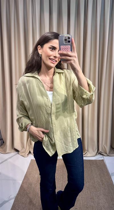 Yeşil Transparan Gömlek 