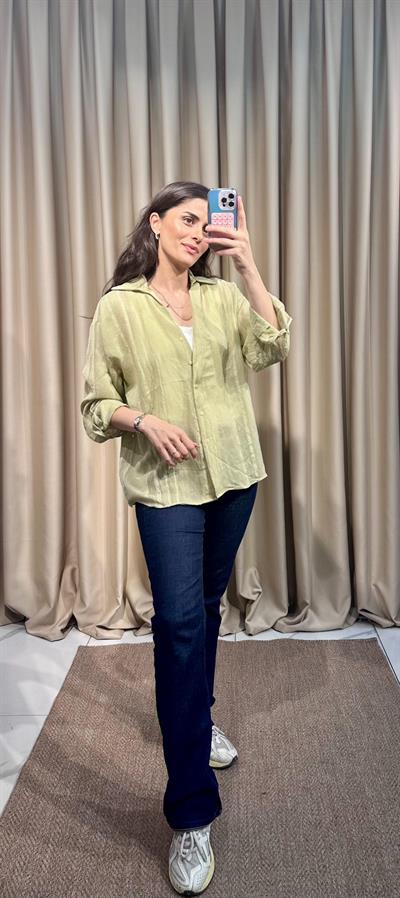 Yeşil Transparan Gömlek 