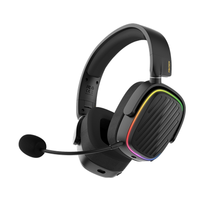 Fantech HARMONY WHG02 3 Modes (Kablolu, BT, 2.4Ghz) Smart Sync 50 mm Sürücü RGB Kablosuz Siyah Oyuncu Kulaklık
