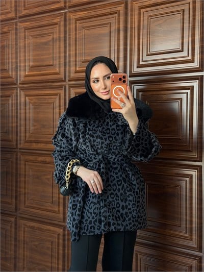 DELUXE LEOPAR DESENLİ KÜRKLÜ KAŞE GRİ