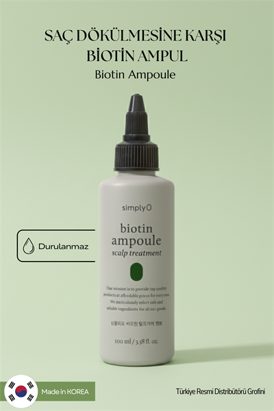 SimplyO Biotin Ampoule for Hair Loss 100ml | Saç Dökülmesine Karşı Güçlü ve Doğal Çözüm