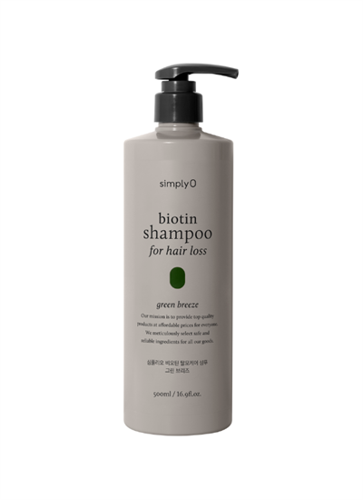 SimplyO Biotin Shampoo for Hair Loss Green Breeze 500ml | Saç Dökülmesine Karşı Vegan Çözüm