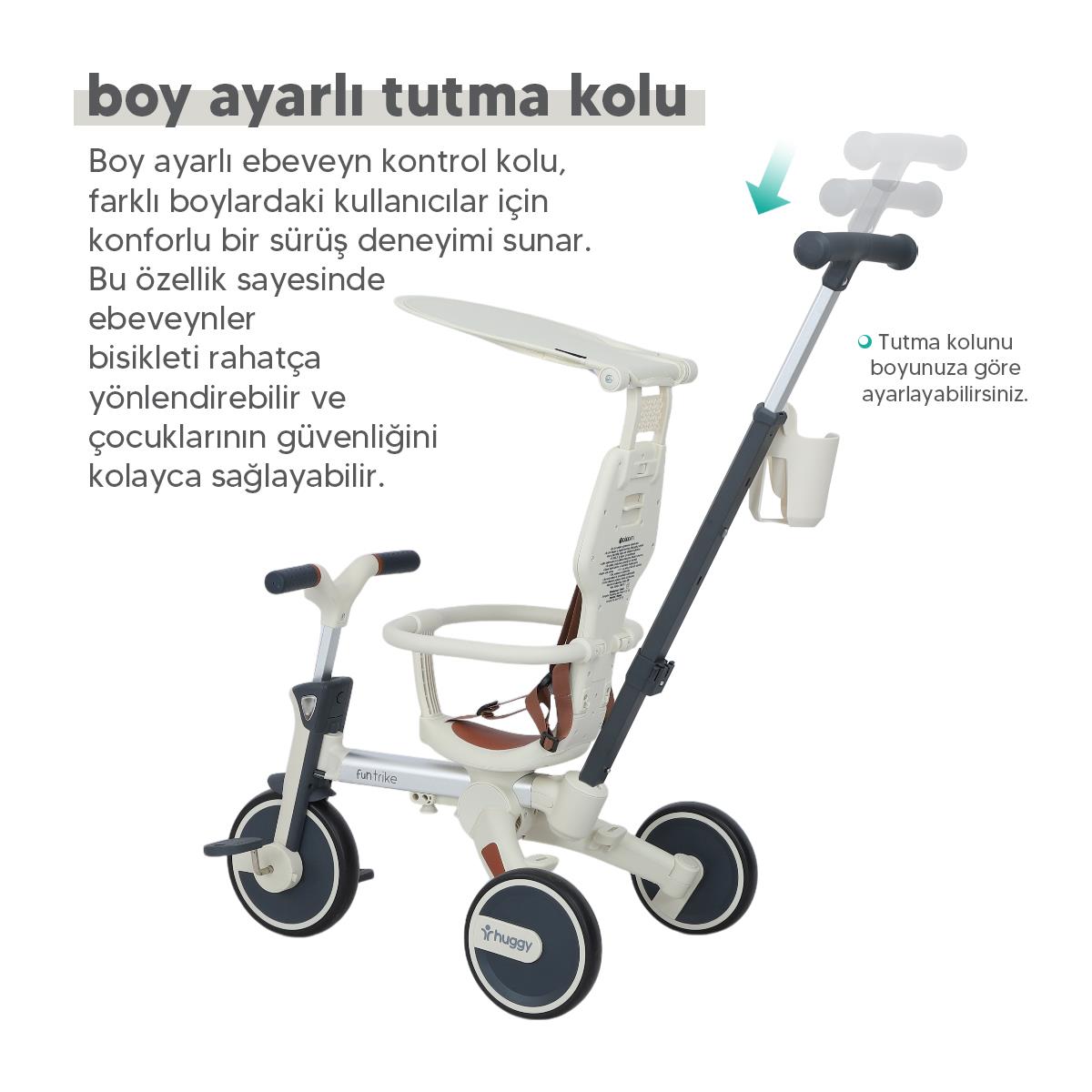 Huggy FunTrike 6in1 Katlanabilir 3 Tekerlekli Bebek Bisikleti