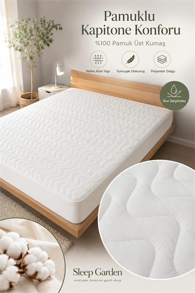 Sleep Garden %100 Pamuk Üst Kumaş Kapitoneli Kalın Full Kenar Sıvı Geçirmez AlezSleep Garden Ranforce Fitted Sıvı Geçirmez Alez - Uyku dünyanızı koruyan, yüksek kaliteli ve sıvı geçirmez alezler. Yatak koruması için ideal çözümler sleepgarden.com.tr'de!Sleep Garden