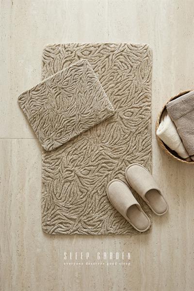 Sleep Garden Calma Banyo Paspas Seti Kaydırmaz 60x100 cm + 40x60 cm KahverengiSleep Garden