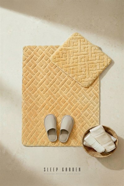 Sleep Garden Calma Banyo Paspas Seti Kaydırmaz 60x100 cm + 50x60 cm Hardal Sleep Garden