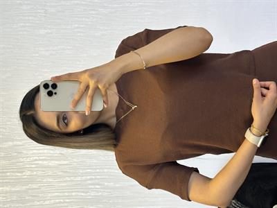 Fitilli Esnek Kumaş Basic Takım Kahverengi
