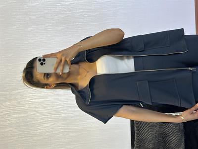Antrasit Bel Lastik Detaylı Yelekli Modal Takım