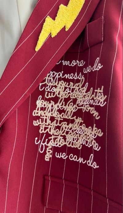 Nakış Detaylı Ceket Bordo