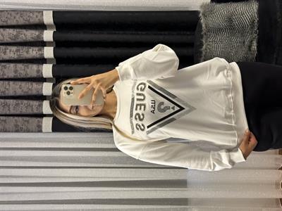 Muadil Taşlı Sweatshirt Beyaz