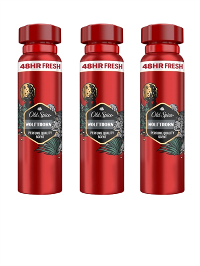 Old Spice Wolfthorn Erkekler Için Vücut Sprey Deodorant 150 Ml 3 Adet