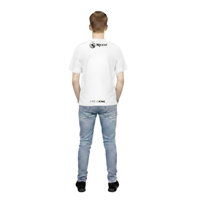 Formteks 0 Yaka Baskılı  Tişört Beyaz