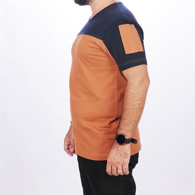 Formteks 0 Yaka Robalı Tişört Kahve Lacivert