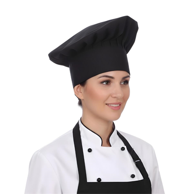 Formteks Aşçı Balon Kep  Cırt Ayarlı Siyah