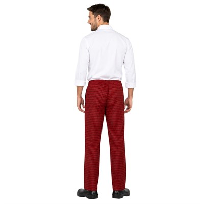 Formteks Aşçı Pantolon Ekose  Desenli Kırmızı