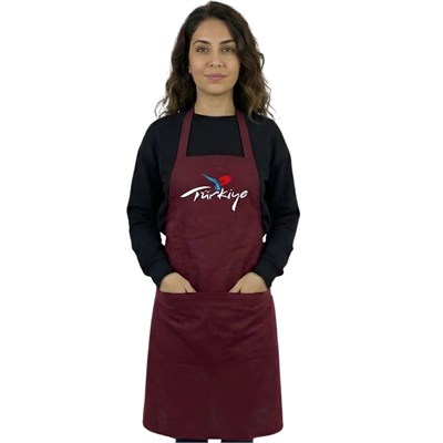 Formteks Baskılı Aşçı Önlük Bordo