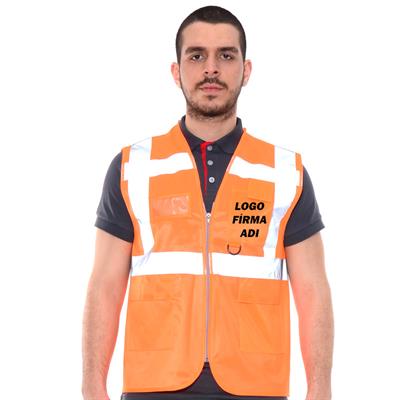 Formteks Baskılı Mühendis Yeleği Turuncu