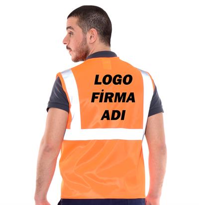 Formteks Baskılı Mühendis Yeleği Turuncu