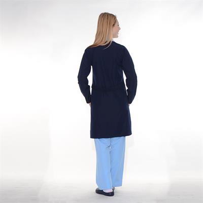 Formteks Bayan Temizlik Önlük Lacivert Çizgi Garnili