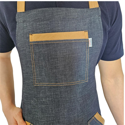 Formteks Boydan Askılı Tokalı Önlük Denim Camel