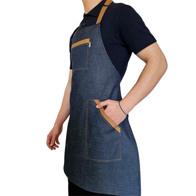 Formteks Boydan Askılı Tokalı Önlük Denim Camel