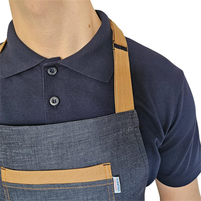 Formteks Boydan Askılı Tokalı Önlük Denim Camel