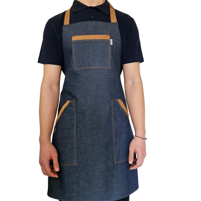 Formteks Boydan Askılı Tokalı Önlük Denim Camel