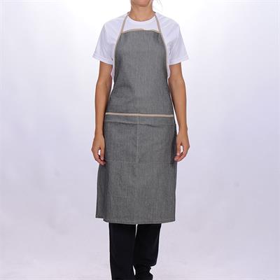 Formteks Boydan Önlük Cepli  Gri-Bej Biyeli