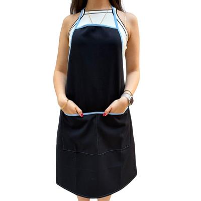 Formteks Boydan Önlük Cepli  Siyah/Mavi Biyeli