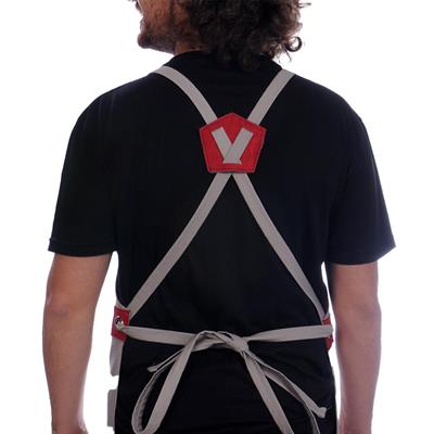 Formteks Deri Takviyeli Boydan Önlük Kırmızı-Kahve Derili