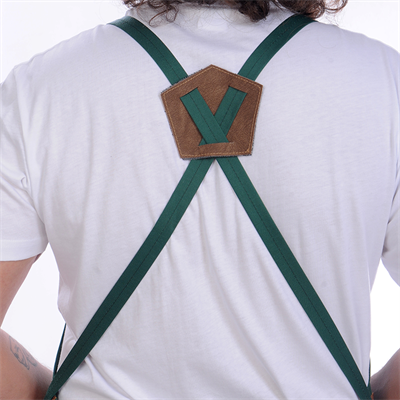 Formteks Deri Takviyeli Boydan Önlük Yeşil-Kahve Derili