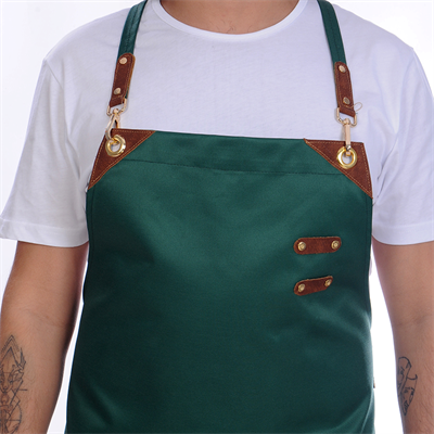 Formteks Deri Takviyeli Boydan Önlük Yeşil-Kahve Derili