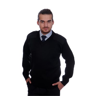 Formteks Güvenlik Kazak  V Yaka Siyah