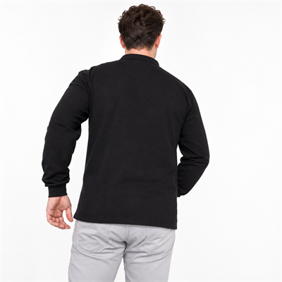 Formteks İş Sweatshirt Polo Yaka Siyah