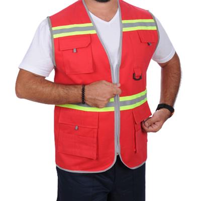 Formteks İşçi Çok Cepli Reflektörlü  Alet Yeleği Kırmızı / Yeşil