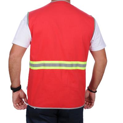 Formteks İşçi Çok Cepli Reflektörlü  Alet Yeleği Kırmızı / Yeşil