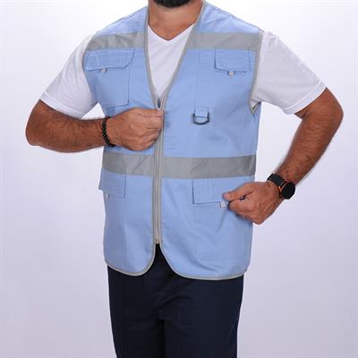 Formteks İşçi Çok Cepli Reflektörlü  Alet Yeleği  Mavi